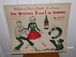 Vintage U and I Everywhere Drink Cardboard Store Display Sign - $64.35