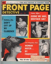 Front Page Detective Oct 1956-WOMEN HATERS-ARSON CVR-TRUE Crime Pulp Mag G - £19.84 GBP