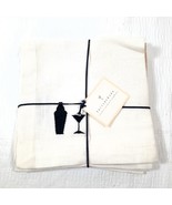 NEW Pottery Barn Cosmo Cocktail Napkins Set 4 Cloth Cotton Embroidered m... - $32.54 CAD