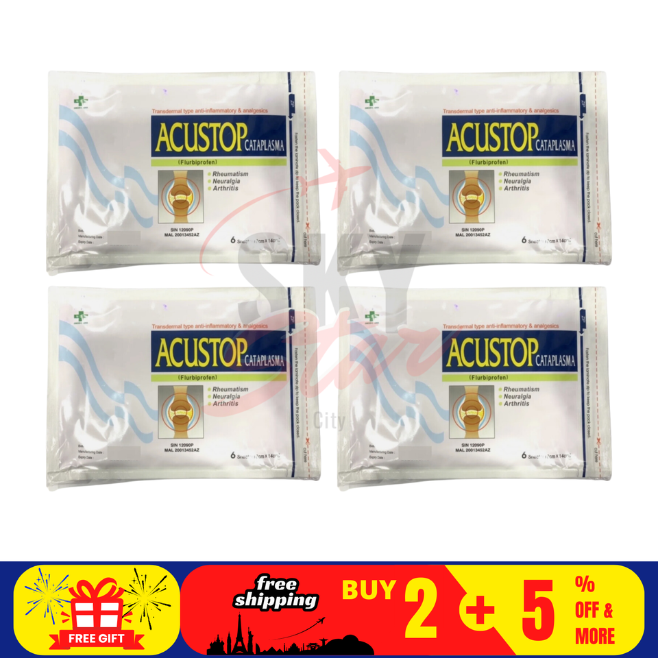 4 Pack Acustop Cataplasma Plaster Analgesic Release Body Shoulder Joint - $41.38