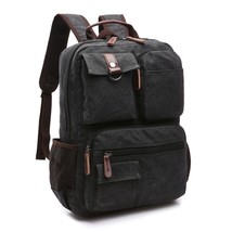 Men Laptop Backpack Rucksack Canvas School Bag Travel Backpafor Teenage Male Bag - £45.78 GBP