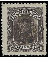 1895 EL SALVADOR Stamp - Coat of Arms, 1P 1300 - $1.49