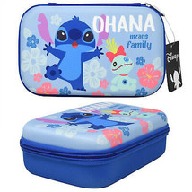 Disney Lilo and Stitch Ohana Means Family EVA Pencil Case Blue - £12.16 GBP