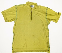 Nike Agassi Tee T Shirt Mens L 1/4 Zip Olive Green Stretch Swoosh Logo T... - £44.58 GBP