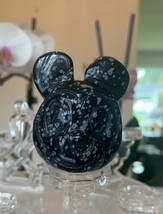Snowflake Obsidian Mickey Mouse Carved Figurine Disney Rare Stone Carving  2&quot; - £21.82 GBP