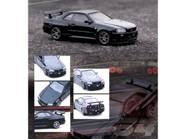Nissan Skyline GT-R R34 V-SPEC II RHD Black 1/64 Diecast Model Car by Inno Model - £25.06 GBP