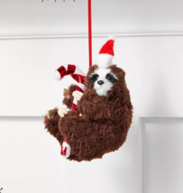 Holiday Lane Santas  Sloth with Santa Hat Candy Cane Ornament New with tags - £12.61 GBP