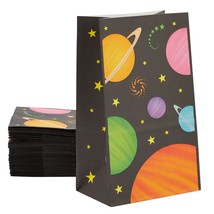 36 Pack Small Outer Space Themed Party Favor Bags For Kids Birthday, Black - £24.55 GBP