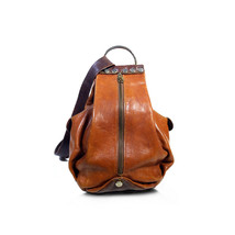  MARINO ORLANDI Leather Sling Backpack Bag  Purse Cognac Made Italy *LOV... - £220.33 GBP