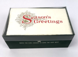 Vintage Hallmark Christmas Cards Embossed Box 25 Season&#39;s Greetings 1970... - $40.00