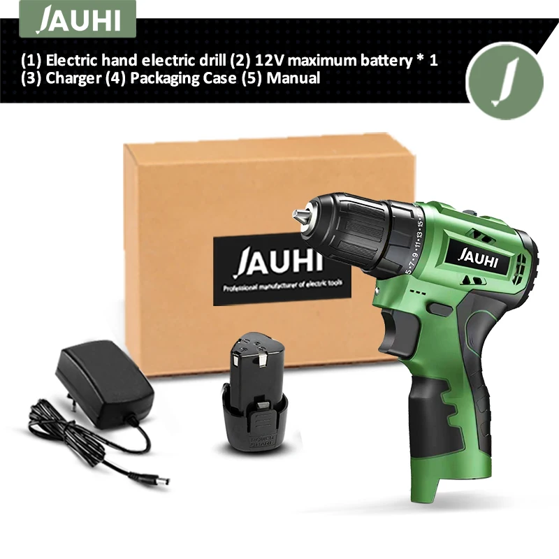 JAUHI 25+1 Chuck Size Cordless Electric Drill 3/8&quot; Brushless Electric Screwdrive - £132.24 GBP