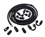 AN8 8AN Fitting Stainless Steel Nylon Braided Oil Fuel Hose Line 16Feet Kit - £92.85 GBP