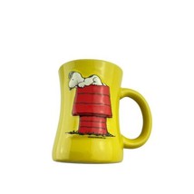 Vintage Peanuts UFS Camp Snoopy Mug Embossed Yellow and Red - £23.14 GBP