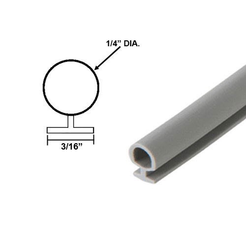 Gordon Glass® Automotive Grey Bulb Type Gasket, 1/4&quot; Dia., 3/16&quot; Backing -  - $38.04
