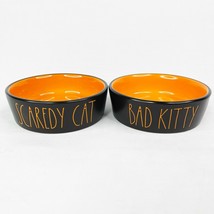 Rae Dunn Halloween Scaredy Cat Bad Kitty Black Orange Small Dish NEW - £21.86 GBP