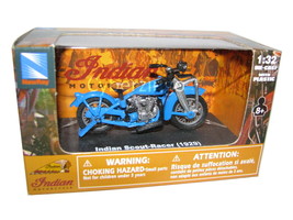 1929 1/32 Scale Indian Scout Racer Blue Motorcycle Model NewRay - £12.08 GBP