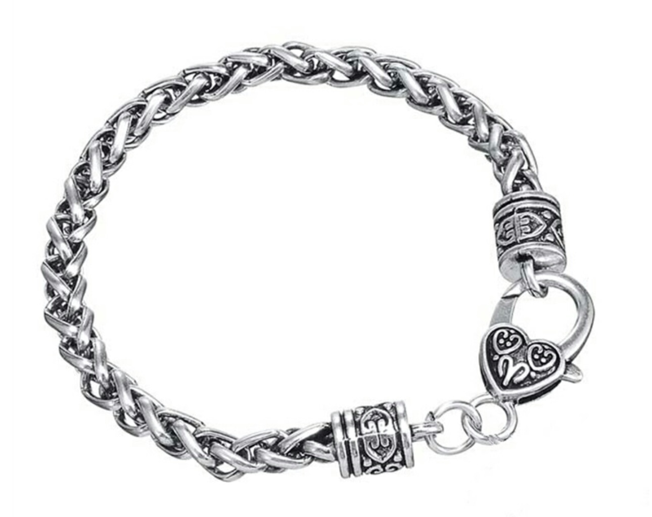 Wheat Chain Bracelet Heart Lobster Claw