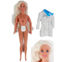 Vintage 1997 Barbie Dentist Doll White Lab Doctor Coat 17707 Blonde Platinum - £12.57 GBP
