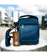 Handmade Blue Crocodile-Embossed Leather Crossbody Bag: 8-Pocket Travel ... - $3,638.35 MXN