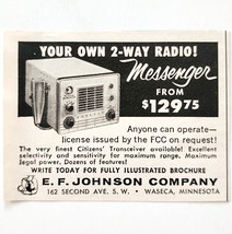 1960 EF Johnson 2 Way Radio Messenger Advertisement Vintage Electronics ... - $19.99