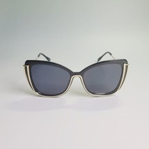 Oversized cat eye black out gold sunglasses chick fashion eyewear metal ... - £11.96 GBP