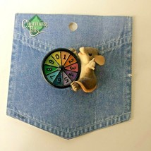 Charming Tails Mackenzie The Mouse Colorful Number Wheel Pin New 1.25&quot; Vintage  - £8.67 GBP