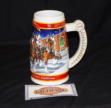 Vintage Budweiser Beer Stein Tankard Clydesdales 8-Horse Hitch Century Tradition - £15.81 GBP