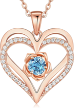 Gifts for Women, Ideal Birthday Gift for Wife, Rose Flower Love Heart Birthstone - £122.98 GBP