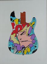 Crash, J. Matos "Face Guitar" Serigraph 2009 Edition of Only 20 Unframed ! - $325.71