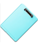 Clipboard Writing Pad w/ Storage Holds Paper 8.5&quot; x 11&quot; Light Blue Plastic - £8.59 GBP