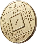 1 Year NA Medallion Highly Polished Narcotics Anonymous Clean Time Chip - $18.96 CAD