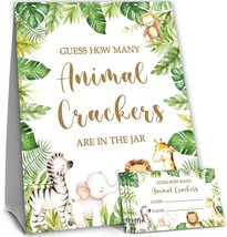 Safari Jungle Guessing Game Cards Guess How Many Animal Crackers Guessin... - £18.72 GBP