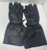 Black Leather XL Long Motorcycle Gloves Motomod - £24.36 GBP