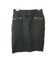 Ralph Lauren Womens Skirt Straight Pencil Cotton Stretch Zip Pockets Black Sz 2 - £13.44 GBP