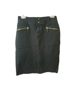 Ralph Lauren Womens Skirt Straight Pencil Cotton Stretch Zip Pockets Bla... - $16.82