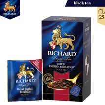 RICHARD Black Tea ROYAL ENGLISH BREAKFAST 25 Tea Bags Made in Russia - £5.44 GBP