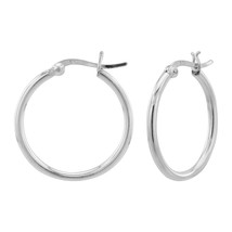 925 Sterling Silver 25 mm Plain Hoop Earrings - £14.93 GBP