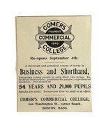 Comer&#39;s Commercial College 1894 Advertisement Victorian Boston Mass 2 AD... - $27.56 CAD