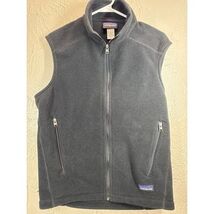 Patagonia Synchilla Full Zip Fleece Vest Black Mock Neck Outdoor Mens Sz... - $50.00
