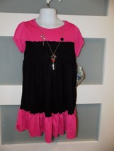 Mad Style by True Jackson Pink/Black Dress W/Necklace Size 6/6X Girl&#39;s NEW - £15.49 GBP