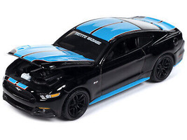 2015 Ford Mustang GT Petty&#39;s Garage Black w Petty Blue Stripes Modern Muscle Lim - £15.98 GBP