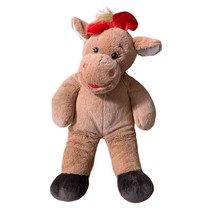 Build A Bear Moose Holly Plush Stuffed Animal Doll Toy Red Bow Girl 16 in Tall - £11.86 GBP