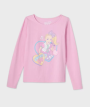 NEW Girls Nickelodeon JoJo Siwa Glitter Graphic Shirt pink long sleeve s... - £3.94 GBP