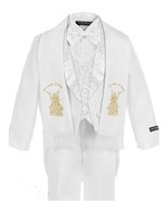 Baby Christening Baptism/scarf Suit/6 pcs/ Size S to 4T-Gold Angel Embro... - $951.78 MXN