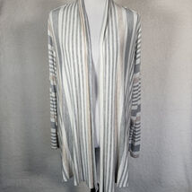 Soft Surroundings Open Front Cardigan PL Pastel Striped Beach Lagenlook - $17.42