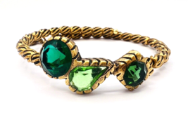 Alex + Ani Vintage Sixty Six Rafaelian Gold Green Jeweled Wrap Bracelet - £21.80 GBP