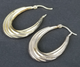 vintage sterling silver hoop earings 925 &quot;SU&quot; - $32.99