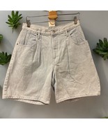 Vtg Size 13/14 90s High Waist Pleated Mom Shorts Denim Bermuda High Rise... - $36.01 CAD