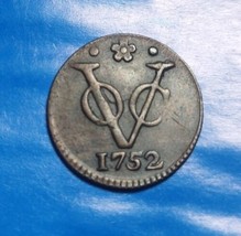 Dutch Netherlands Colonial Voc Duit 1752 Holland New York Penny Coin_c15 - £14.49 GBP