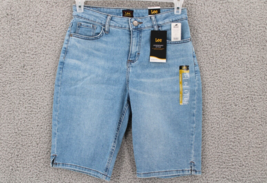 Lee Legendary Style Jean Shorts Womens SZ 6 Med Bermuda Mid Rise Lt Blue Stretch - £12.11 GBP